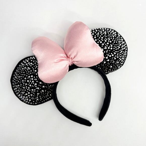 Disney Minnie Mouse Sparkly Rhinestone Ears Headband With Pink Plush Bow main image 6